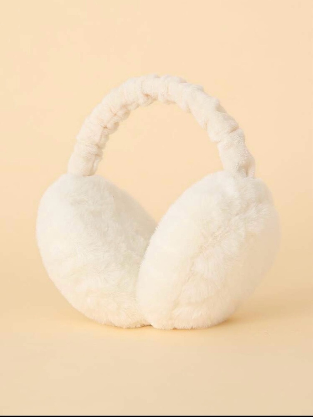 SHEIN Cream Faux Fur Earmuffs